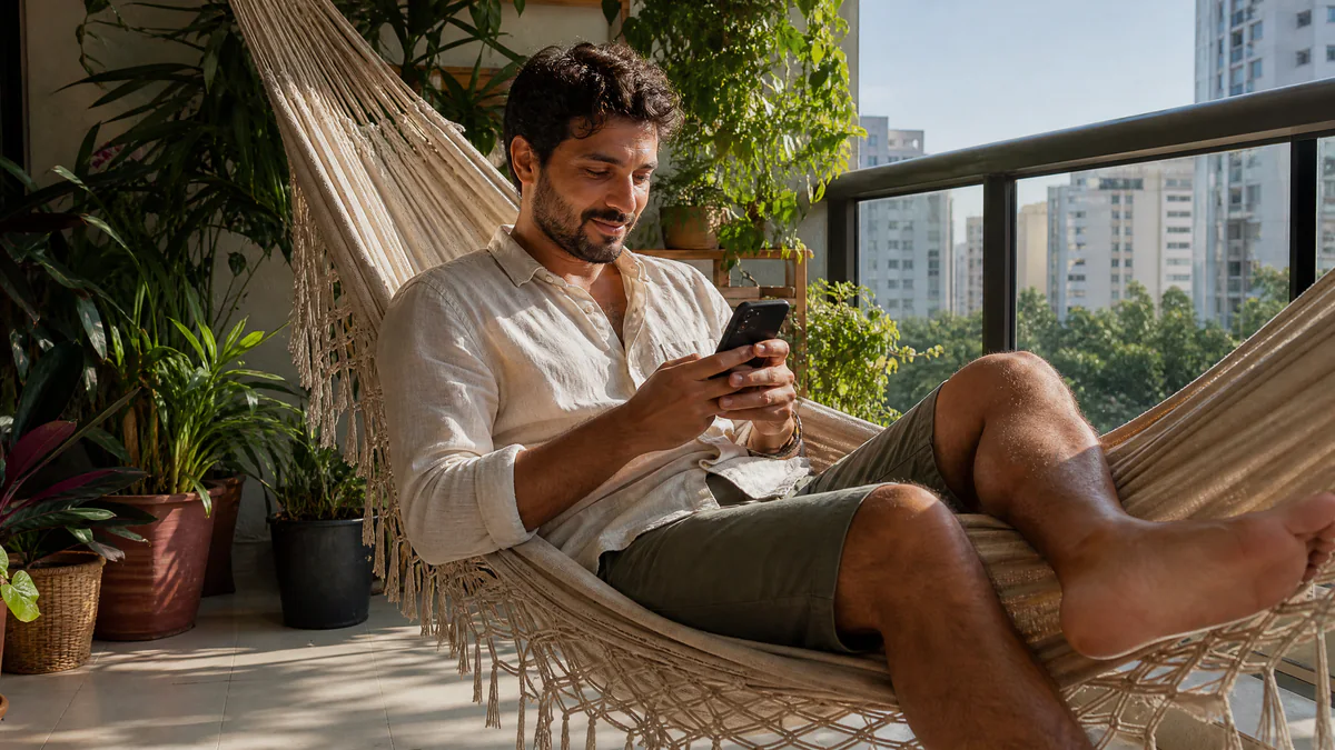 Cliente conversando com o atendimento de uma loja pelo WhatsApp num sábado à tarde